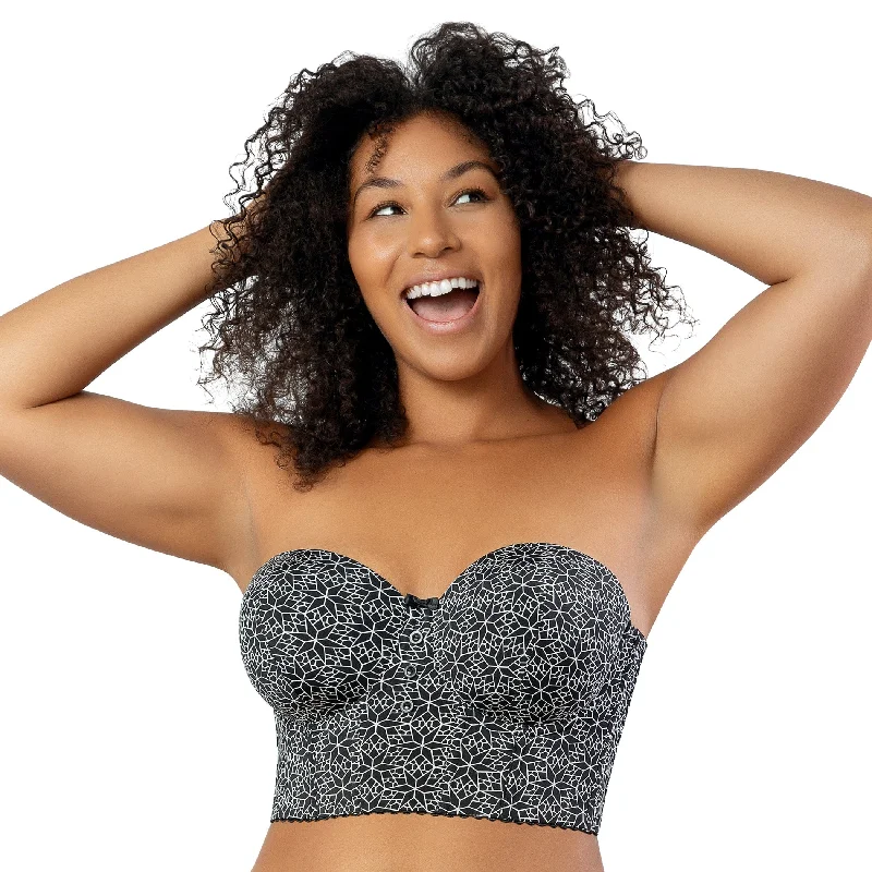 Marissa Longline Strapless Bra - Black Mosaic Seamless Wireless Bra