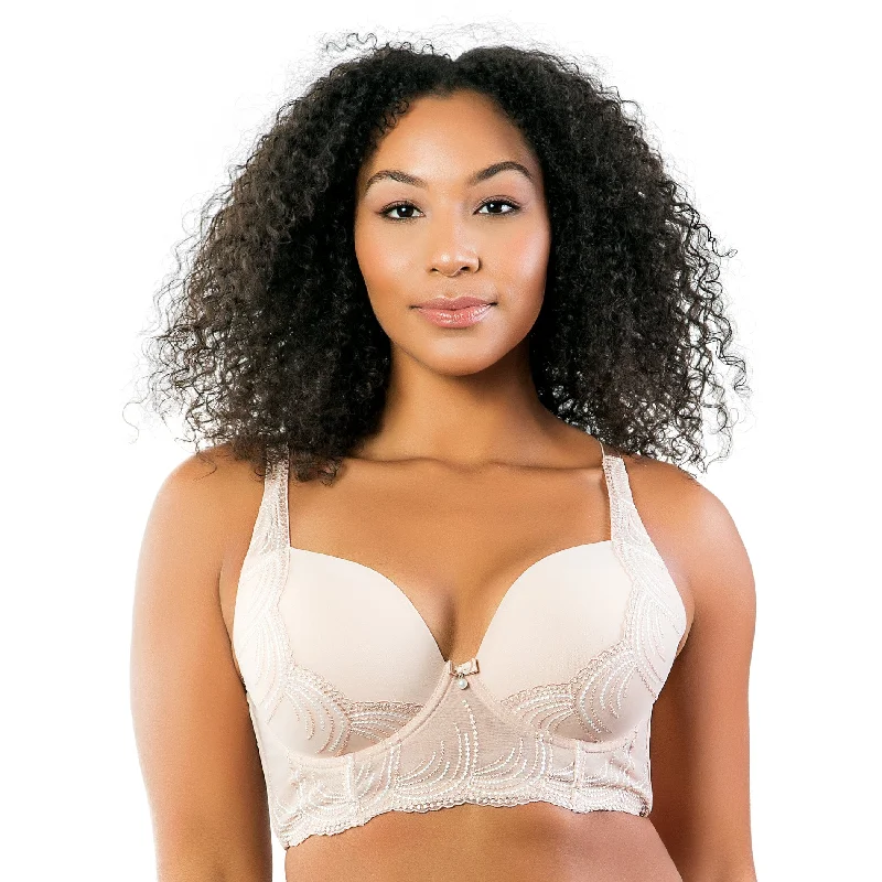 Pearl Longline Plunge Bra  - Cameo Rose Sleek Push-Up Bra