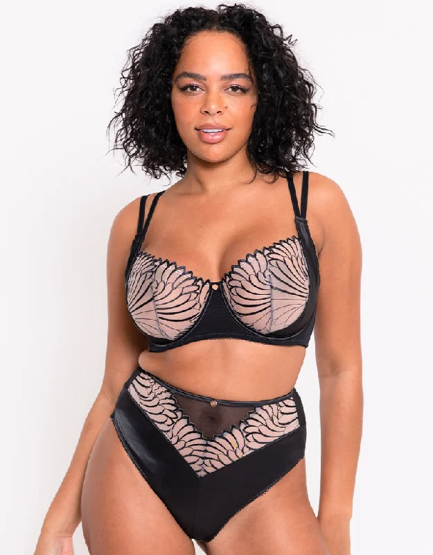 Scantilly Fallen Angel Balcony Bra Black Sexy Lace Bralette