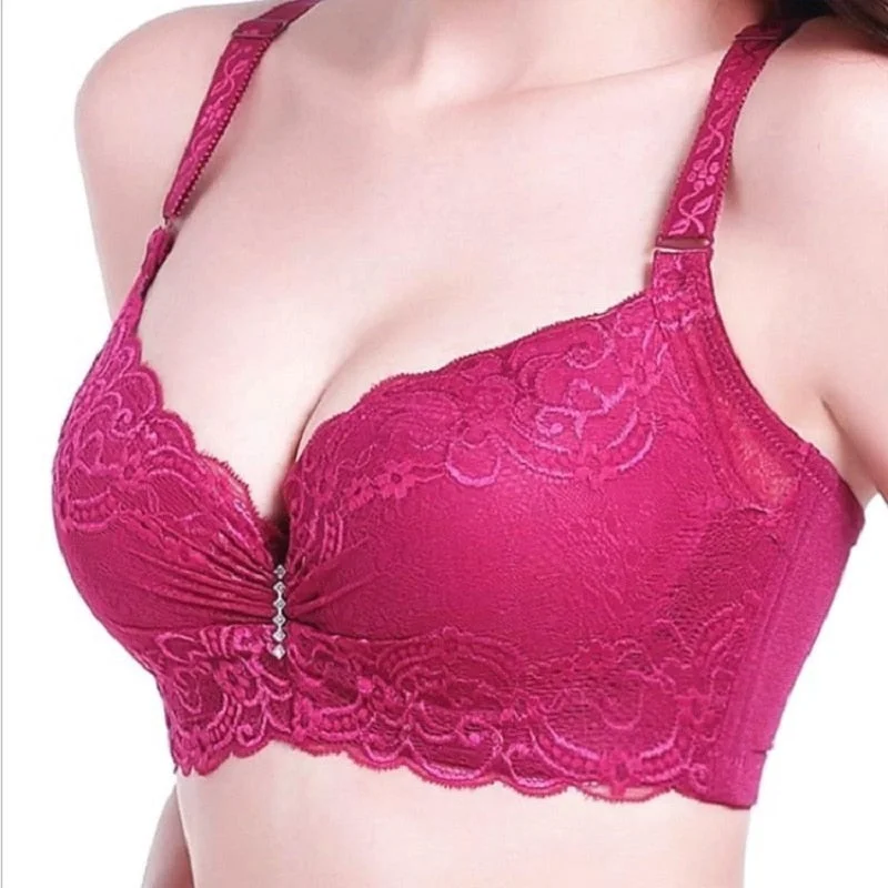 Sexy Brassiere Gather Bra Adjustable Fit Bra