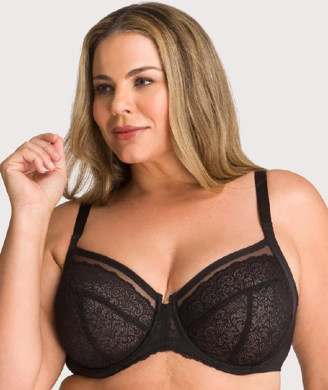 Triumph Sheer Balconette Bra - Black Smooth Push-Up Bra