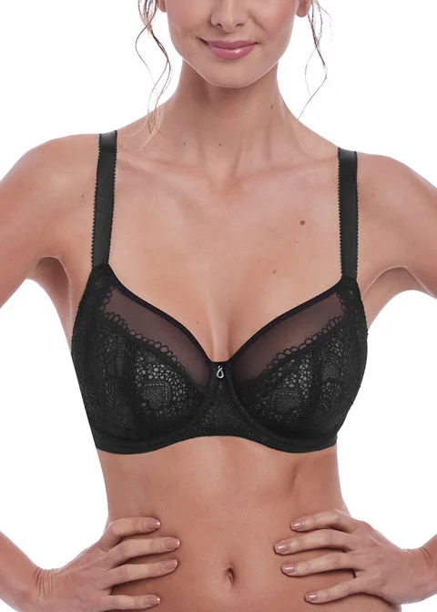 Fantasie Twilight Under Wire Side Support Bra, Black Fashionable Push-Up Bra