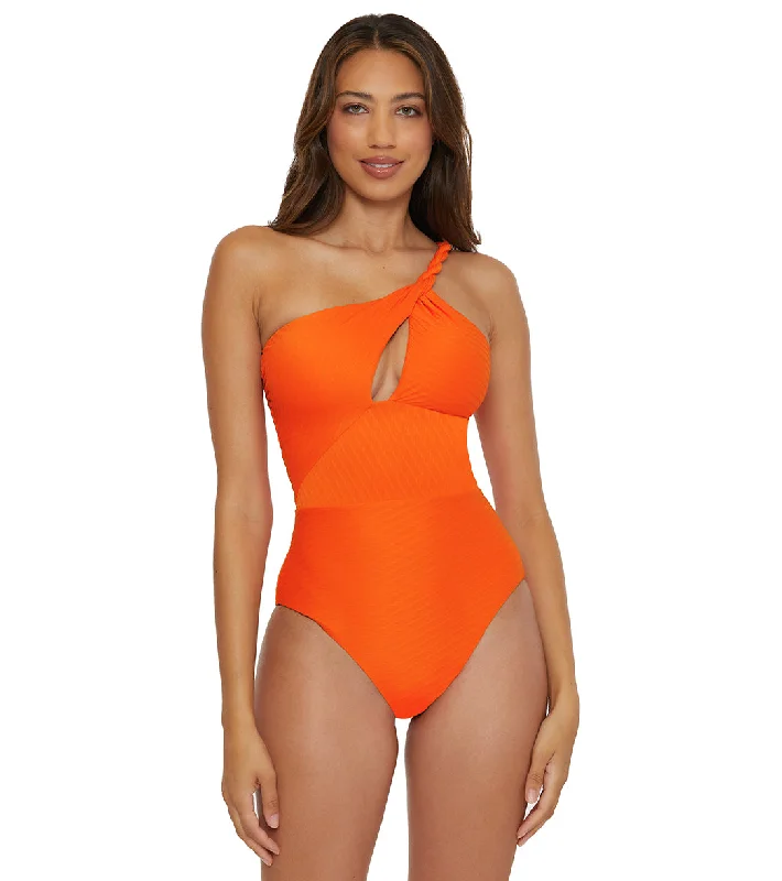 Becca Swim Women's Catalonia One Piece Swimsuit Carrot Floral Print Swimsuit