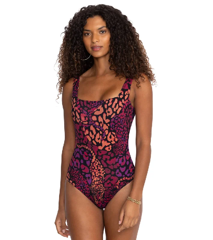 Johnny Was Women's Reversible Afeni Square Neck One Piece Swimsuit Afeni Strappy Back Bikini