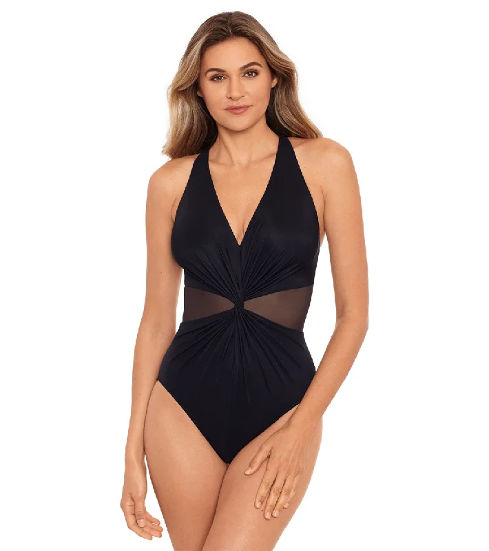 Miraclesuit Women's Illusionists Wrapture One Piece Swimsuit Bold Color Swimsuit