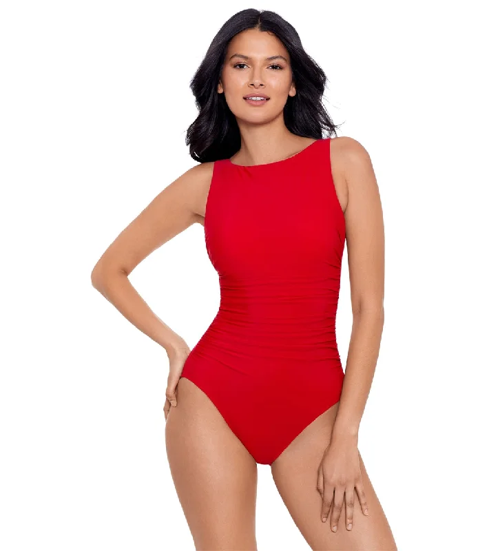 Miraclesuit Women's Rock Solid Regatta One Piece Swimsuit Grenadine Adjustable Swim Top