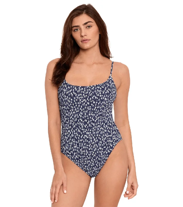 Polo Ralph Lauren Women's Le Petit Fleur Smocked Kennedy One Piece Swimsuit Multi Playful Pattern Swimsuit